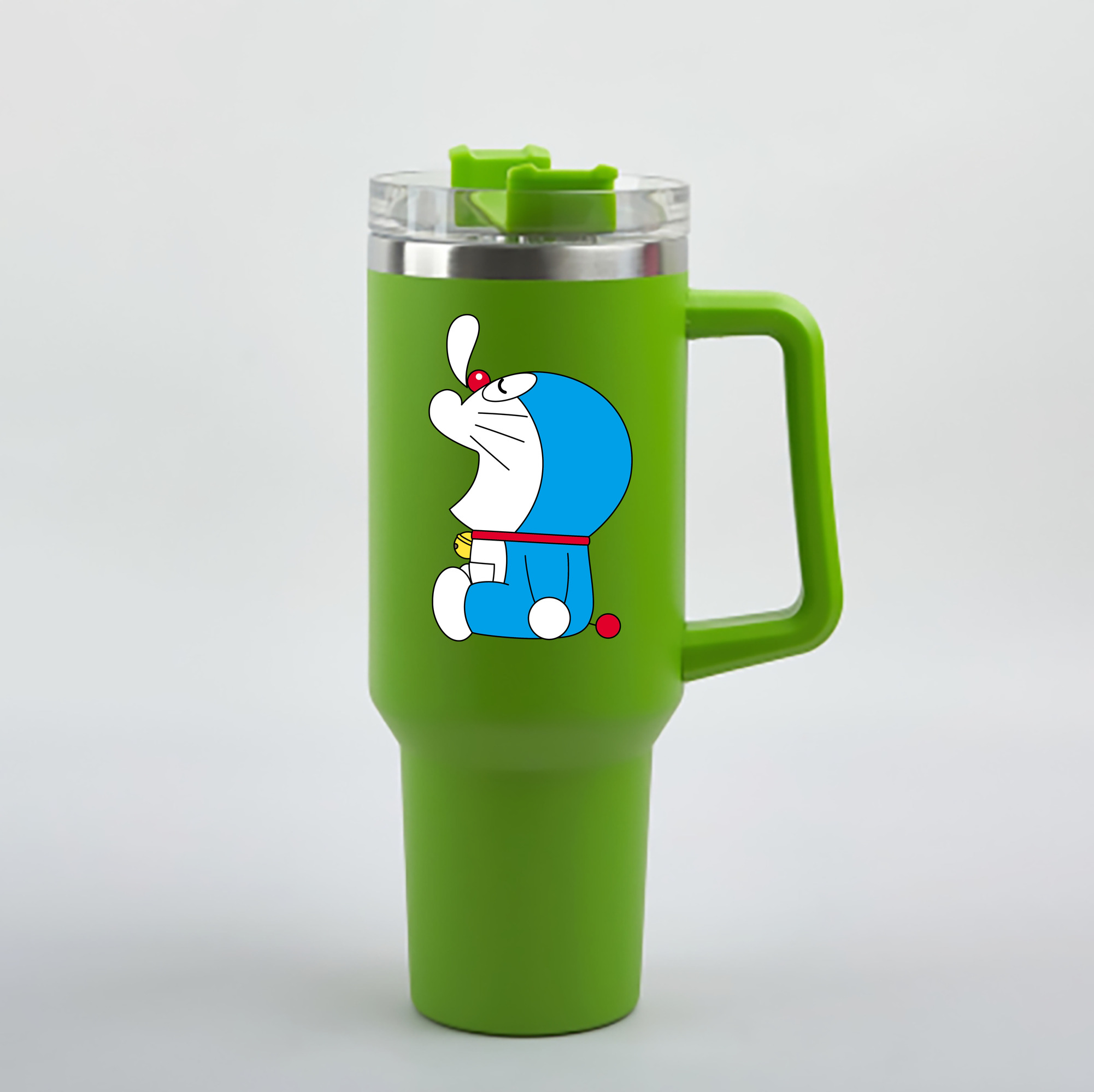 （画像用） ドラえもん Doraemon 1200mL車用タンブラー - クリスタルステッカー（プラスチックストロー付き）